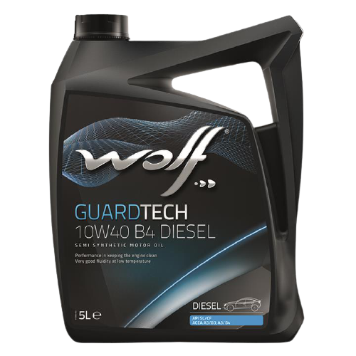 Полусинтетическое моторное масло WOLF GUARDTECH 10W40 B4 DIESEL — для дизельных двигателей с Common Rail. 5 литров. Бельгия.